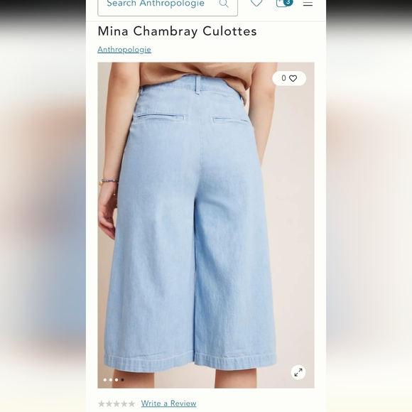 Mina Chambray Culottes Pilcro - Picture 4 of 10